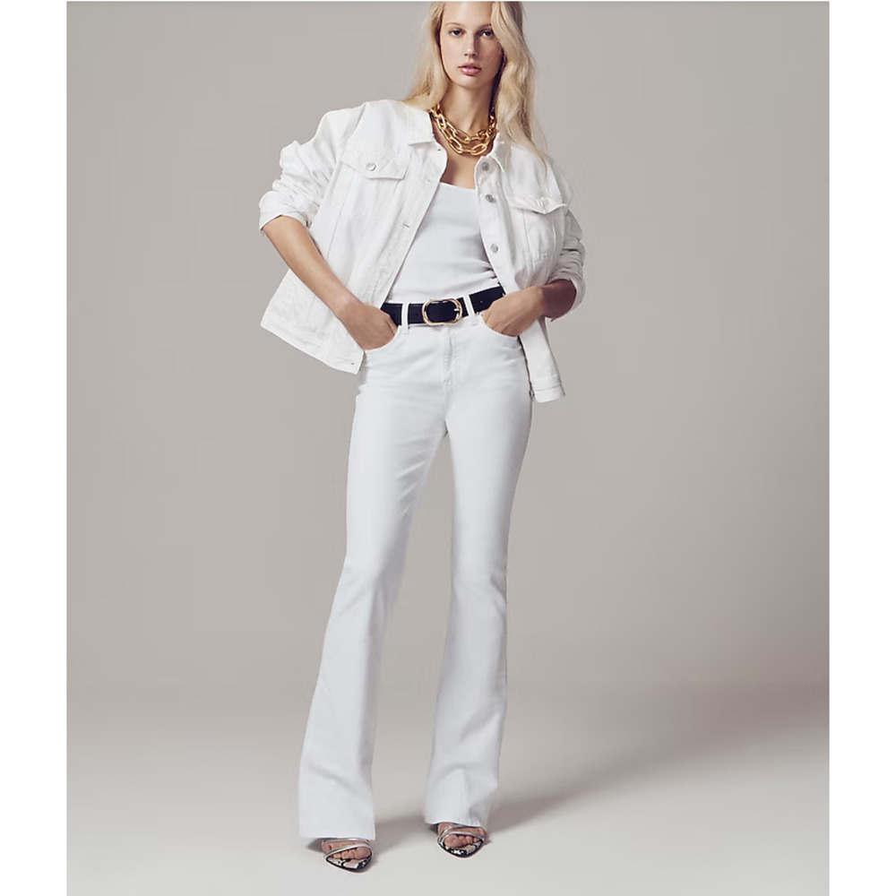 J. Crew Skinny Flare Jeans 27 27P P27 White NWT Denim Women's BO803 J.Crew